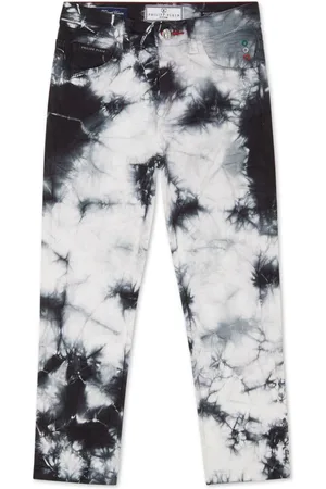 Philipp Plein Tie-dye print cotton-blend jeans