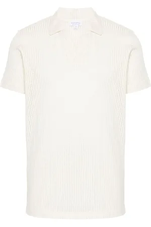 Sunspel Linear mesh design polo shirt