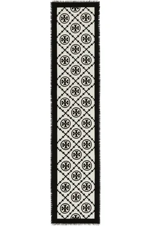 Tory Burch T Monogram Bordered Scarf