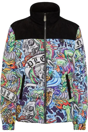 Philipp Plein Tattoo-print puffer jacket