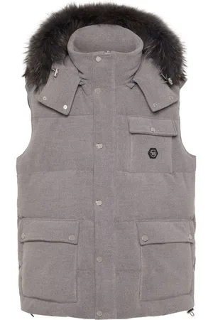 Philipp Plein Faux-fur hood padded gilet