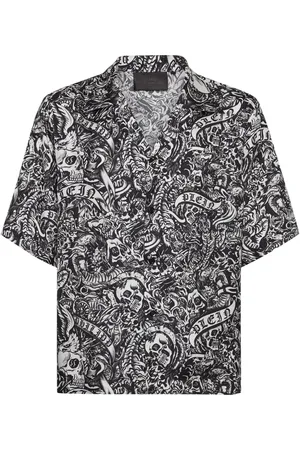 Philipp Plein Tattoo short-sleeve silk shirt