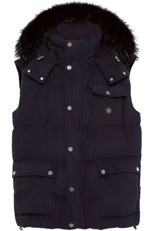 Philipp Plein Faux-fur hood padded gilet
