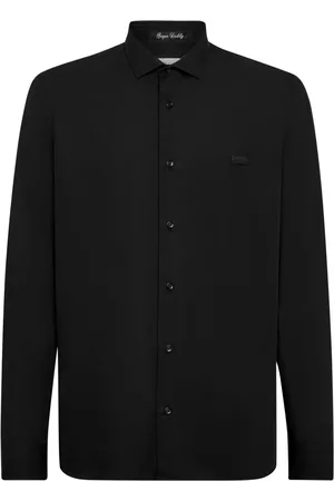 Philipp Plein Skull-patch poplin shirt