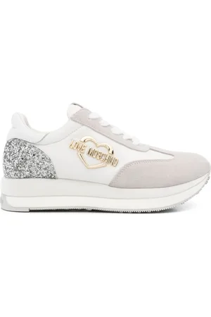 Moschino Logo-plaque suede sneakers