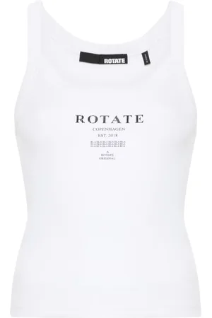 ROTATE Logo-print ribbed top