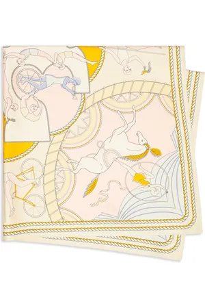 Tory Burch Acrobats double-sided silk square scarf