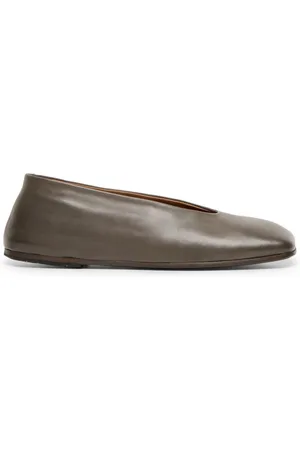 MARSÈLL Leather square-toe ballerina shoes