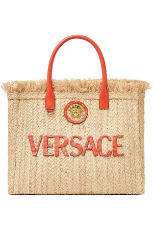 VERSACE La Medusa raffia tote bag