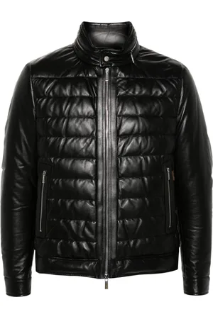 MOORER Gilles-P3 leather padded jacket