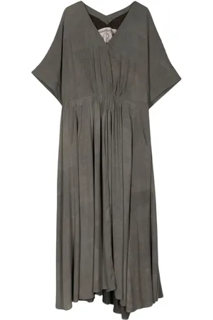 ZIGGY CHEN Draped silk maxidress