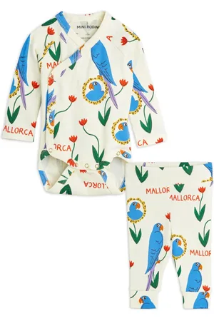 Mini Rodini Parrot-print cotton trouser set