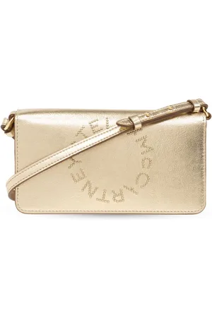 Stella McCartney Studded metallic-finish crossbody bag