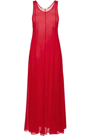 Peter Do Sheer flared maxi dress
