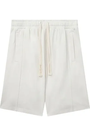 FIVE CM Slogan-embroidered cotton shorts