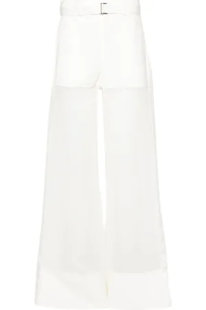 SACAI Semi-sheer panels palazzo pants