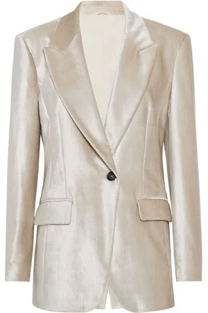 Brunello Cucinelli Pearlescent-finish peak-lapel blazer