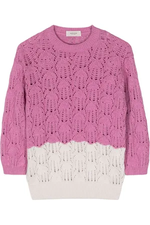 Agnona Two-tone open-knit jumper