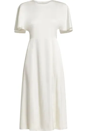 ROTATE Flutter-sleeved satin dress