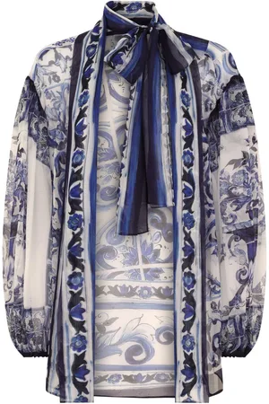 Dolce & Gabbana Majolica-print silk blouse