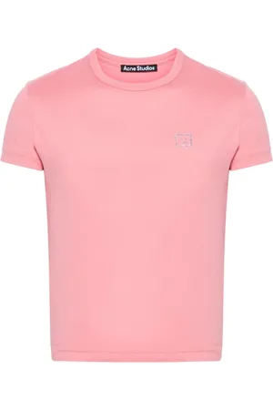 Acne Studios Rhinestone Face logo cotton T-shirt