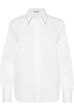 Brunello Cucinelli Collar-trim long-sleeve shirt