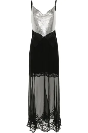 Paco rabanne Mesh-chain semi-sheer maxi dress