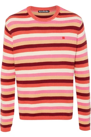 Acne Studios Face logo-appliqué striped jumper