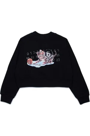 Maison Margiela Cat-print cotton sweatshirt