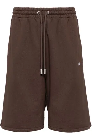 OFF-WHITE Diag-stripe cotton track shorts
