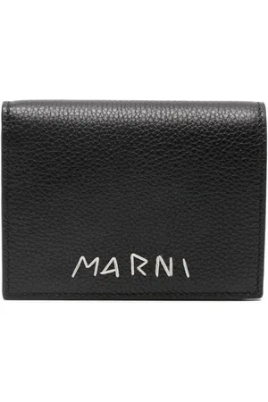 Marni Logo-embroidered leather wallet