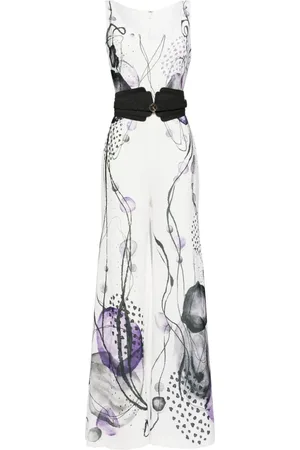 Saiid Kobeisy Canton Violet-print jumpsuit