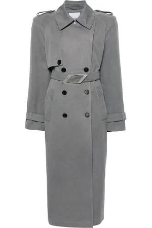 The Attico Shoulder-pads canvas trench coat