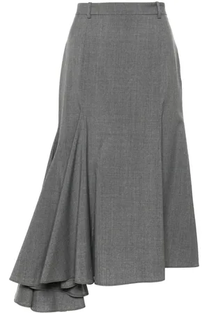 Viktor & Rolf Godet-detail wool asymmetric skirt