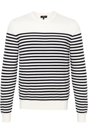 THEORY Striped wool blend jumper
