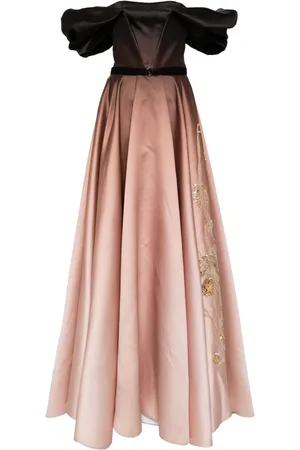 Saiid Kobeisy Gradient-effect off-shoulder dress
