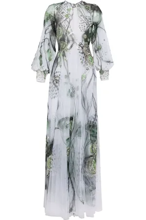 Saiid Kobeisy Graphic-print beaded tulle dress