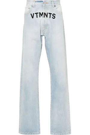 VTMNTS Logo-embroidered cotton jeans