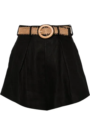 ZIMMERMANN Halliday Tuck belted linen shorts