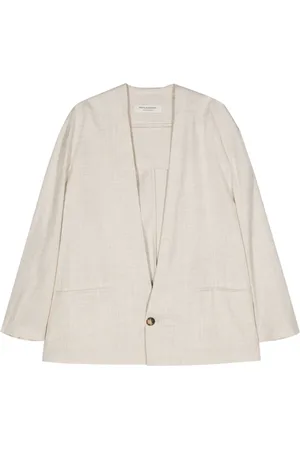 Serafini Mélange plunging V-neck jacket