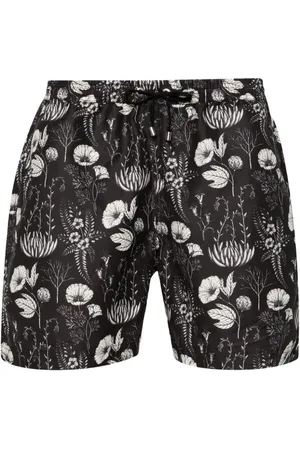 Sunspel Leaf-print swim shorts
