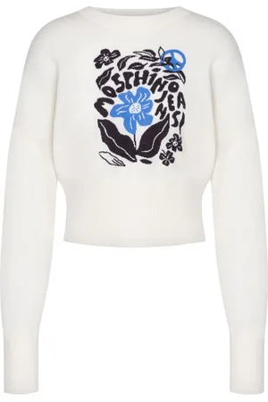 Moschino Floral-intarsia wool jumper