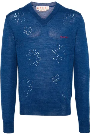 Marni Logo-embroidered virgin wool jumper