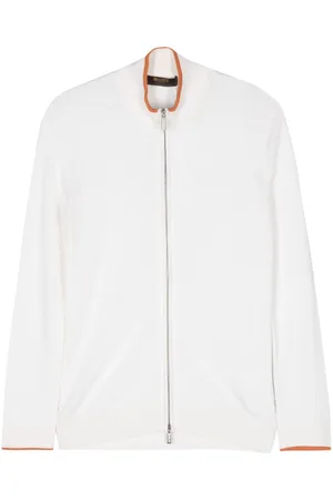 MOORER Orson cable-knit zip-up cardigan
