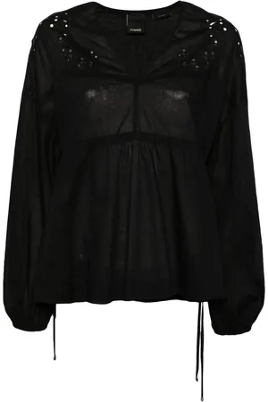 Pinko Broderie-anglaise V-neck blouse