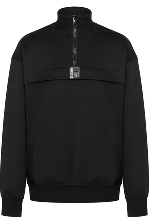 Moschino Logo-appliqué zip-up sweatshirt