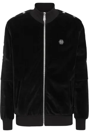 Philipp Plein Logo-appliqué cotton jacket