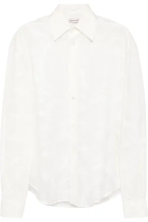 Alexander McQueen Abstract-pattern semi-sheer shirt
