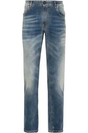 SALVATORE SANTORO Distressed slim-cut jeans
