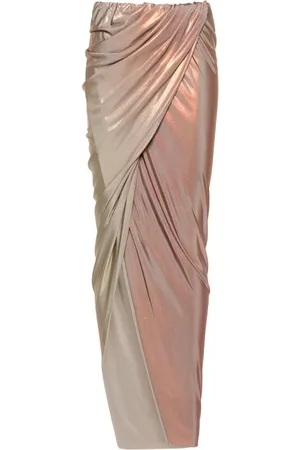 Rick Owens Iridescent lamé maxi skirt
